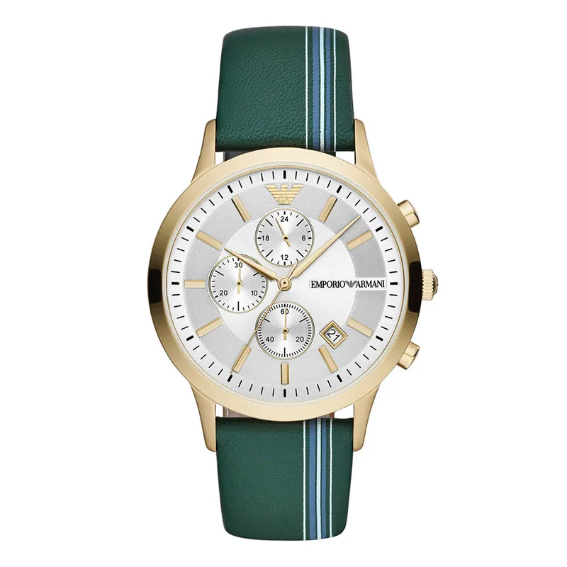 EMPORIO ARMANI Renato Green Leather Chronograph AR11233