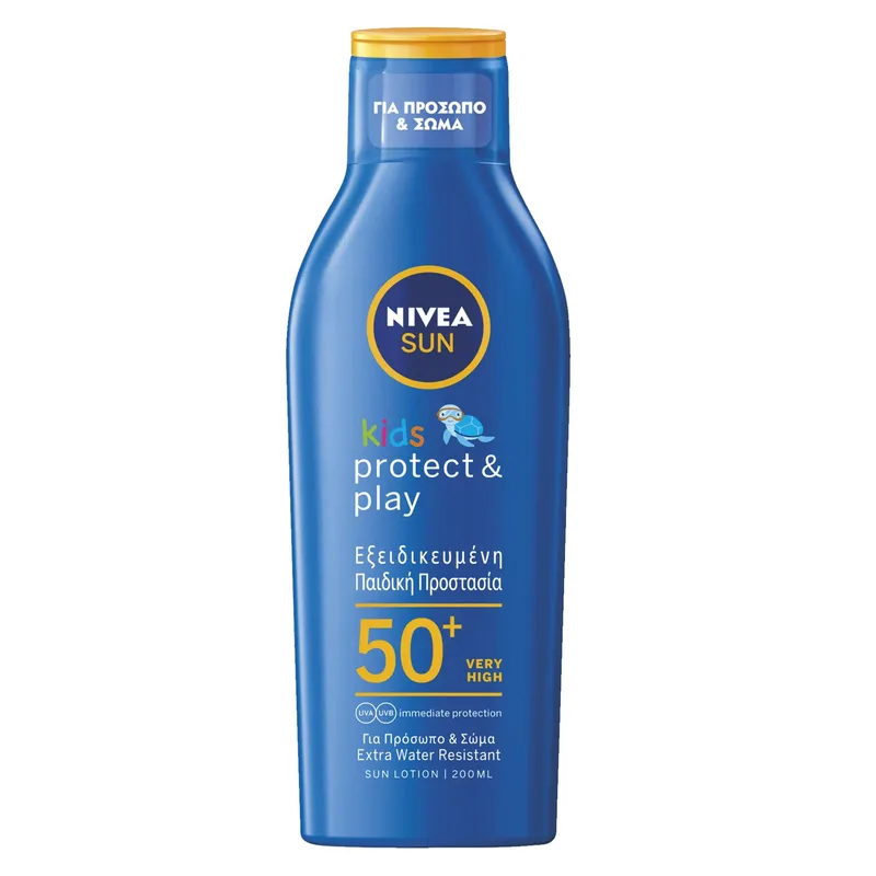 Nivea Sun Kids Protect & Play Spf50+ Lotion Παιδικό Αντηλιακό Γαλάκτωμα Προσώπου Σώματος Πολύ Υψηλής Προστασία 200ml