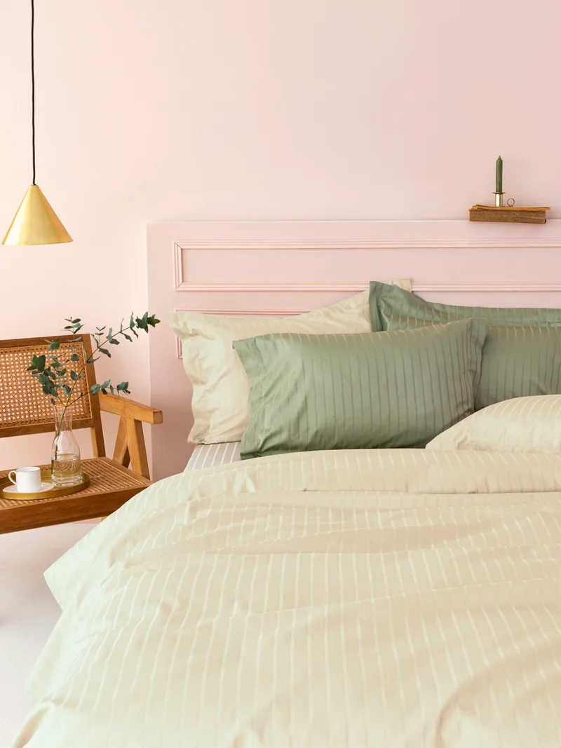 Σετ Σεντόνια Υπέρδιπλα 4 Τεμαχίων Palamaiki Sateen Riga Cream 240x270