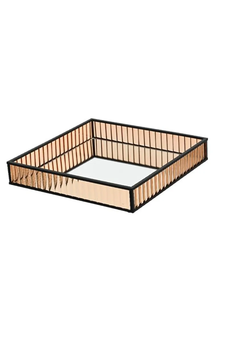 Δισκος Γυαλινος Με Χρωματιστο Γυαλι 20Cm 20x20x4.1cm Μονόχρωμο Kaeming