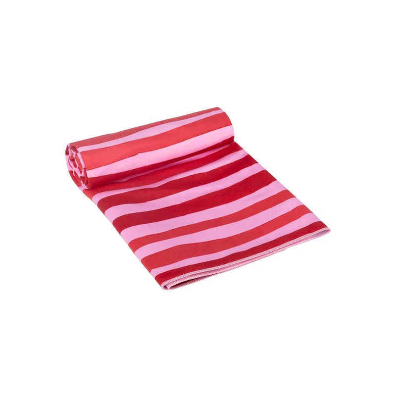 Πετσέτα Θαλάσσης Microfiber Με Τσαντάκι 90x180εκ. Viva Stripe Estia 01-44565 (Ύφασμα: Microfiber, Χρώμα: Ροζ) - estia - 01-44565