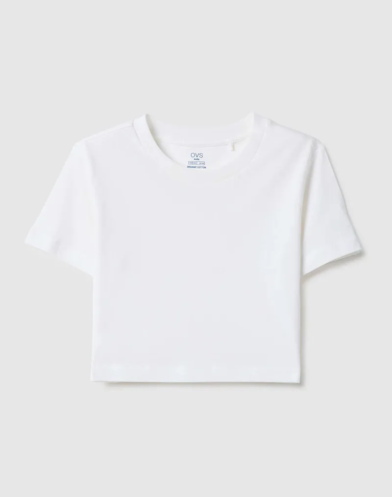 OVS TSH CROP BIO MOD.Y 2560033-BRIGHT WHITE White