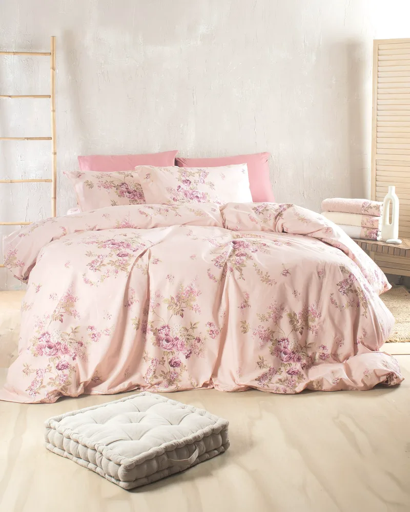 Σετ Σεντόνια Υπέρδιπλα 4 Τεμαχίων Rythmos Springtime ροζ 230x260