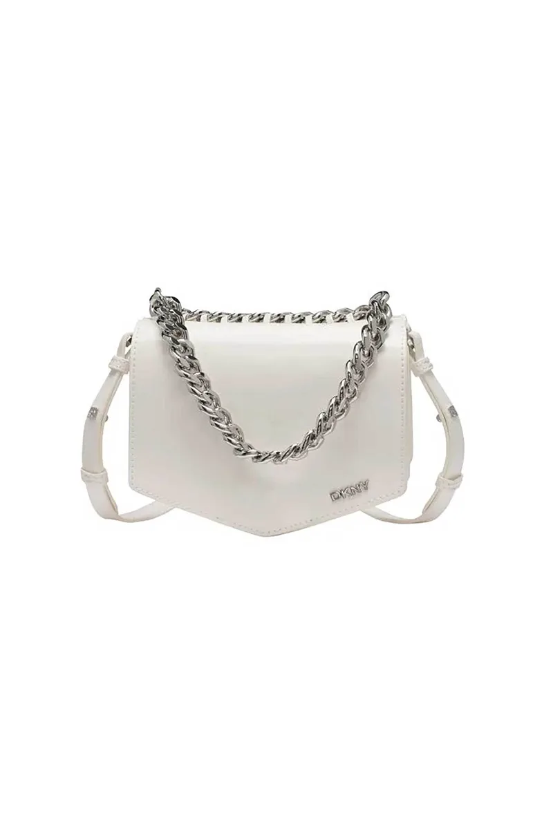 DKNY γυναικεία τσάντα crossbody με μεταλλικό λογότυπο "Riona" - R54EDO11 Λευκό