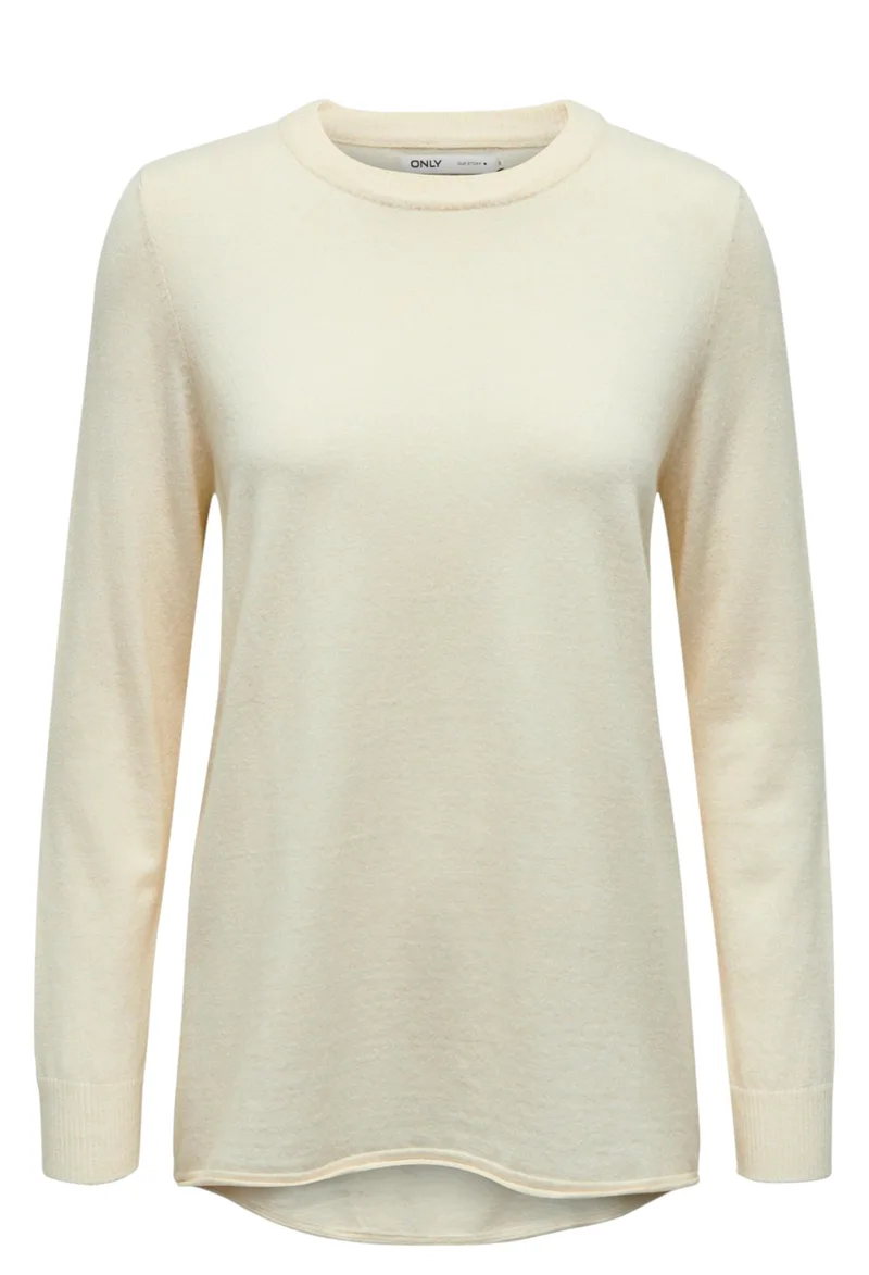 Μπλούζα Μακρυμάνικη Only Onlibi Long Higlow 15311012-Whitecacp Grey - Melange Γυναικείο