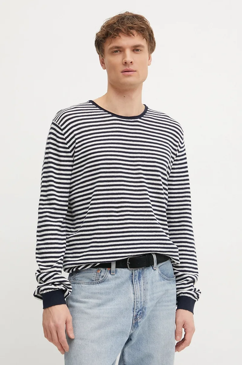 Πουλόβερ από λινό μείγμα Pepe Jeans LAYNE STRIPES