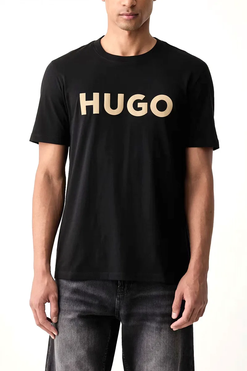 HUGO T-SHIRT DULIVIO_U263 LOGO ΜΑΥΡΟ