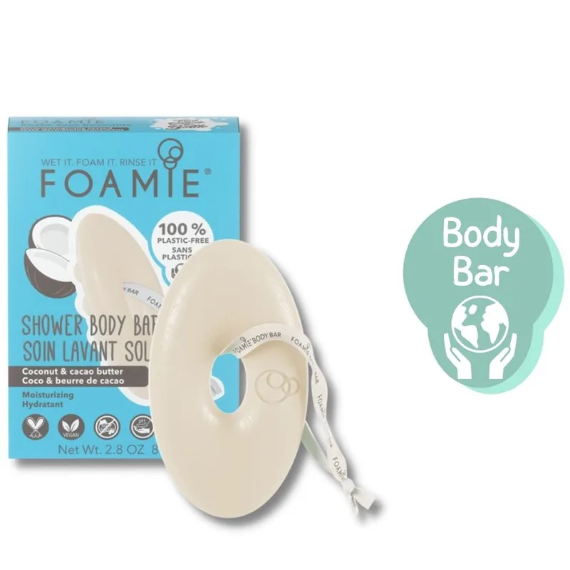 Foamie Shake Your Coconuts Ενυδατική Μπάρα Καθαρισμού Σώματος με Λάδι Καρύδας & Βούτυρο Κακάο για Ξηρές Επιδερμίδες 80g