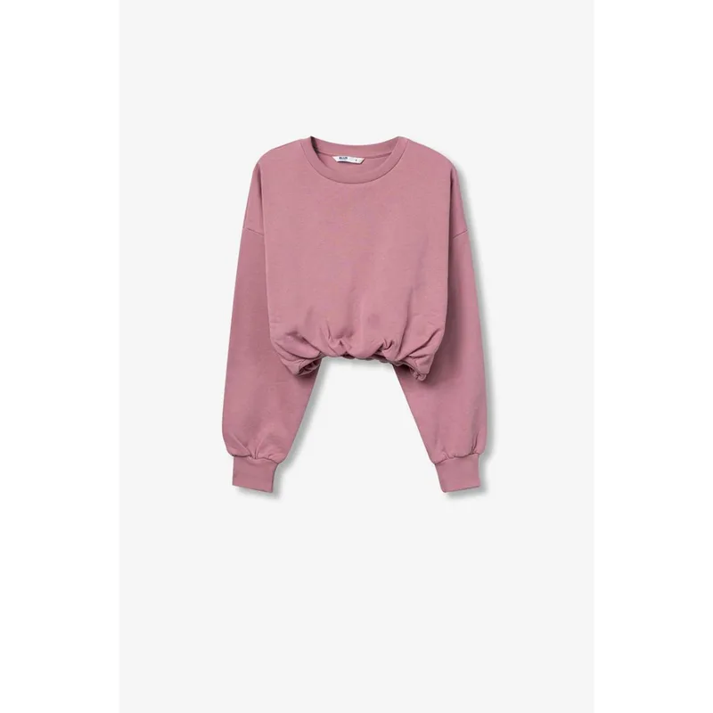 Μπλούζα φούτερ crop κορίτσι Tiffosi-10061913-600-Pink