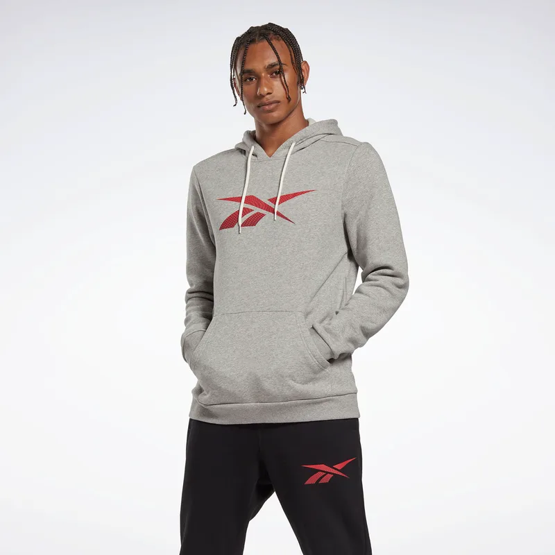 REEBOK IDENTITY FLEECE HOODIE ΓΚΡΙ