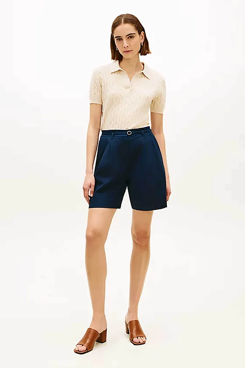 Tommy Hilfiger γυναικείο σορτς Regular Fit - WW0WW49040 Μπλε Σκούρο