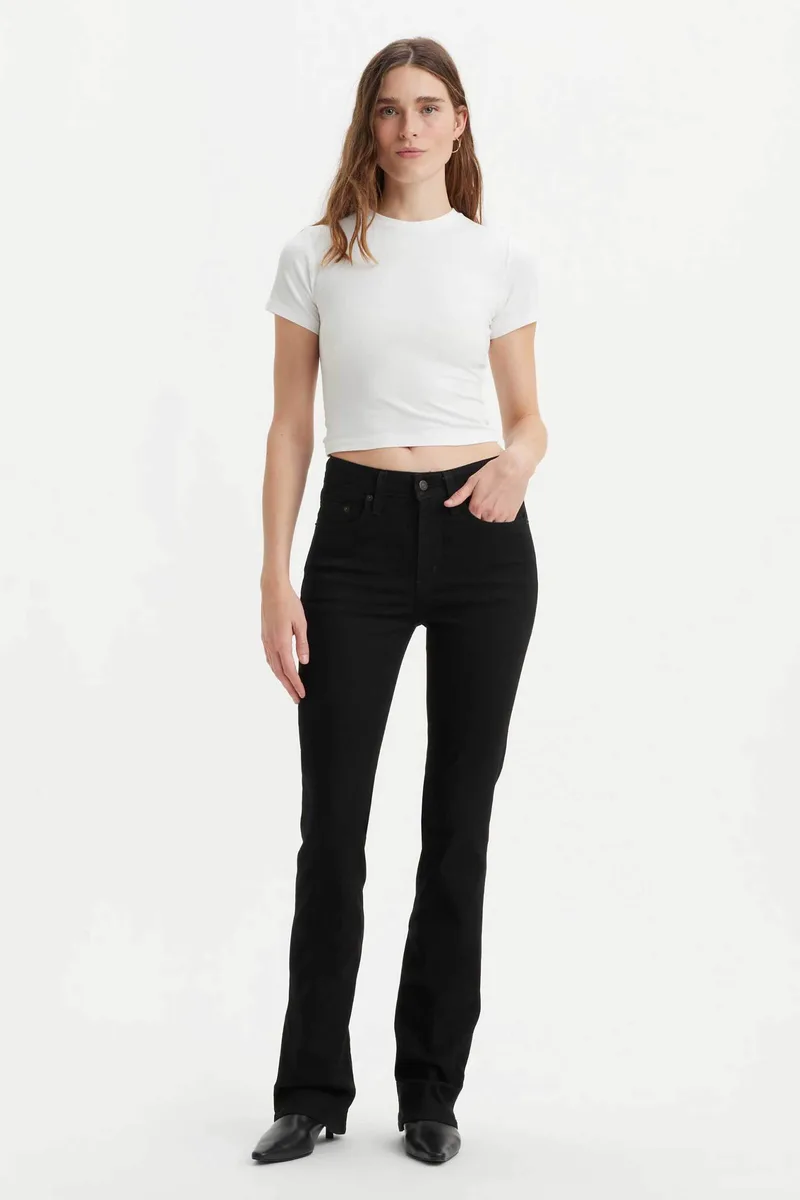 Levi's® γυναικείο ψηλόμεσο τζιν παντελόνι πεντάτσεπο Slim Bootcut Fit "725" - 187590184 Μαύρο