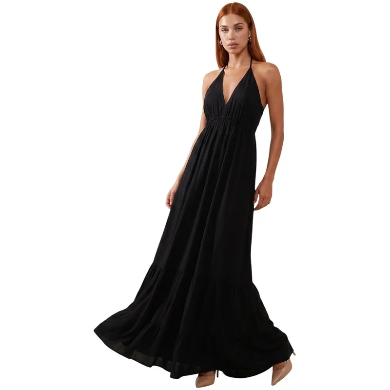 Μακριά Φορέματα I Am Abito Viscosa Scollo Profondo 19410