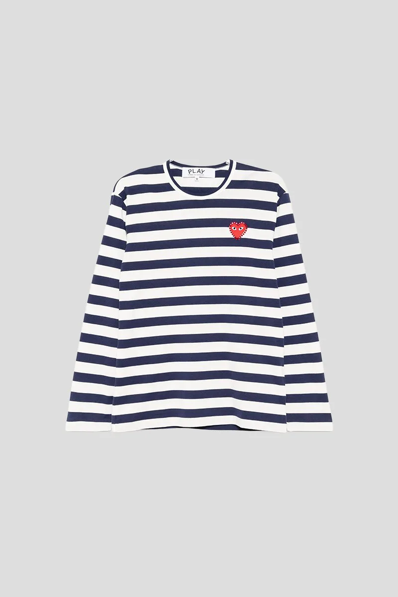 COMME DES GARÇONS PLAY Ανδρικό Μπλε Striped T-Shirt