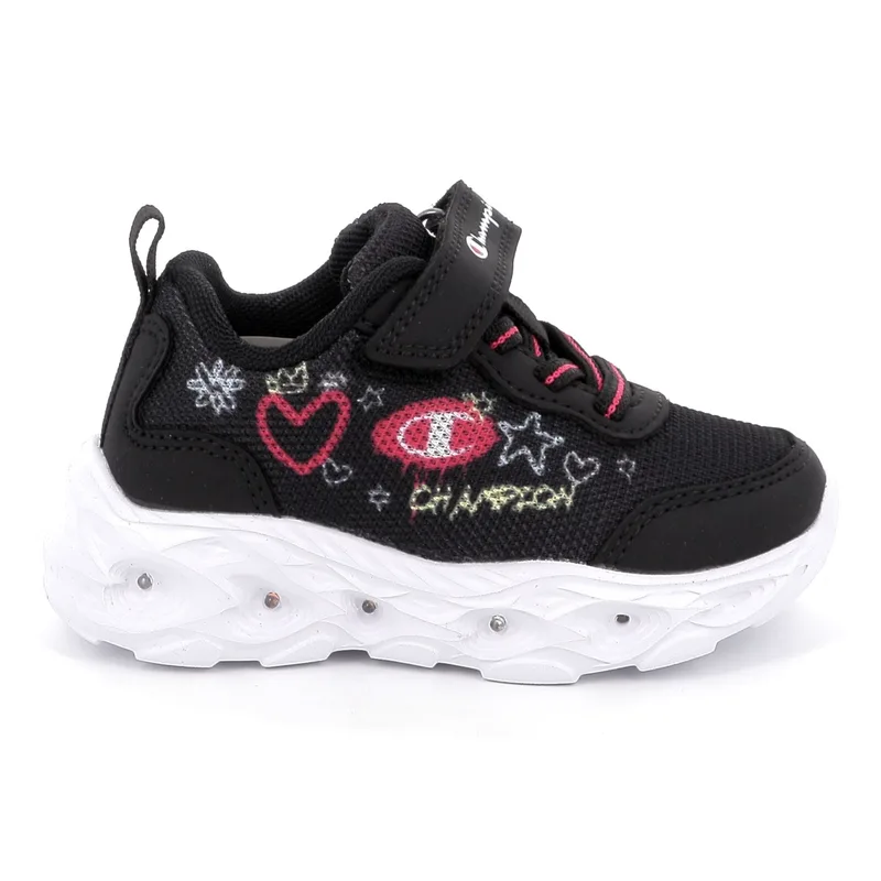 Παιδικό Αθλητικό Παπούτσι για Κορίτσι Champion Funfair Print G Td Low Cut Shoe με Φωτάκια Χρώματος Μαύρο S33234-KK009
