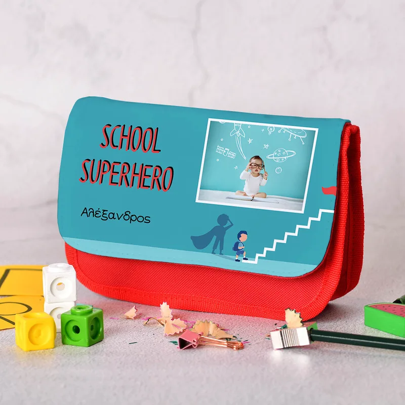 School Superhero - Κασετίνα Υφασμάτινη - Κόκκινο