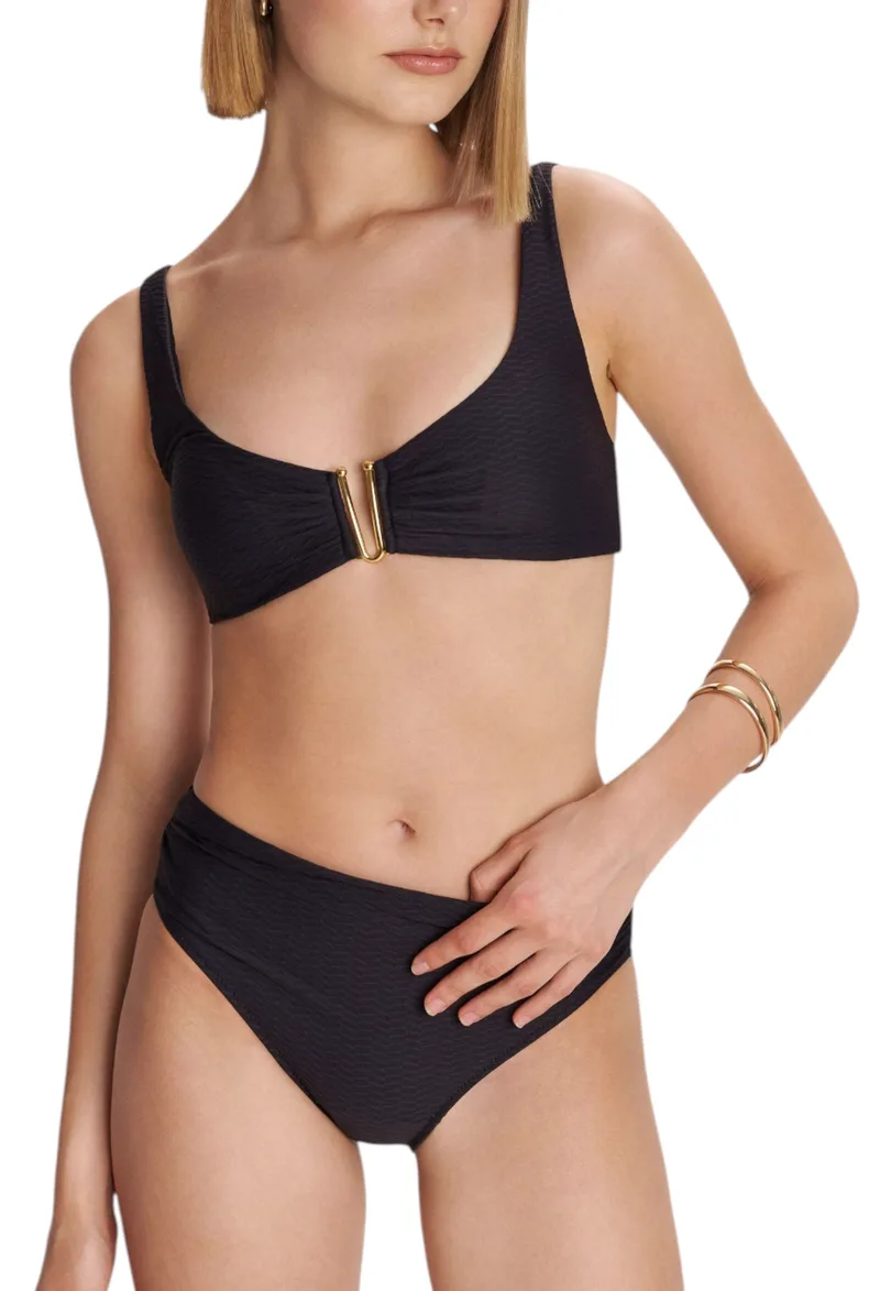 Μαγιό Μπικίνι Ale Με Χρυσή Λεπτομέρεια 8S23028-BLACK Γυναικείο