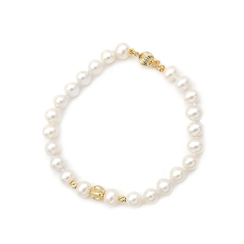TBS Creations Βραχιόλι με μαργαριτάρια Fresh Water Pearl από χρυσό 14 καρατίων BSB113159