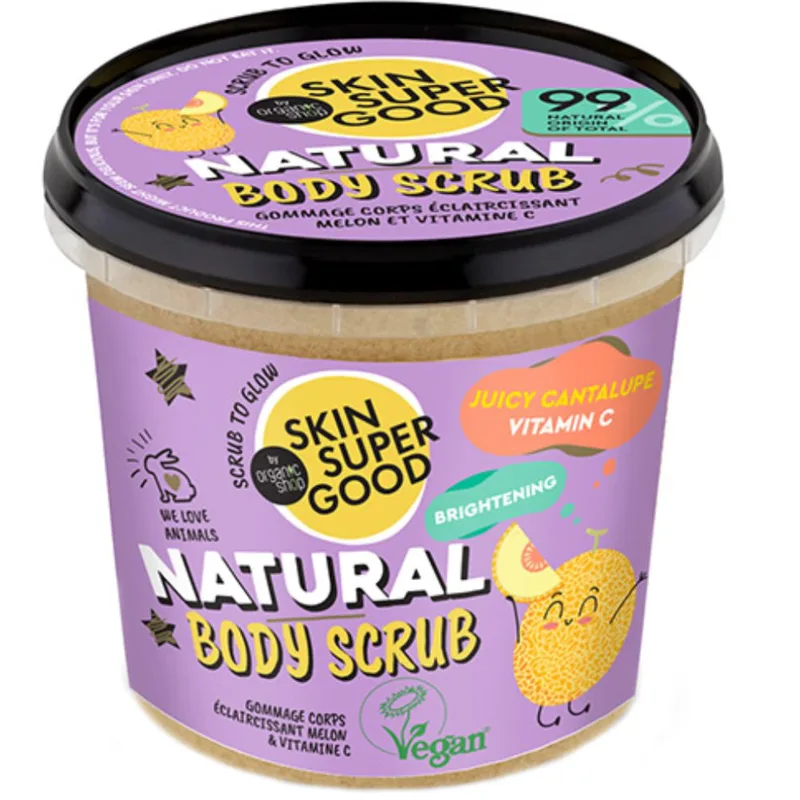 Organic Shop Natural Juisy Cantalupe Vitamin C Body Scrub Φυσικό Scrub Σώματος με Άρωμα Εξωτικού Φρούτου 360ml