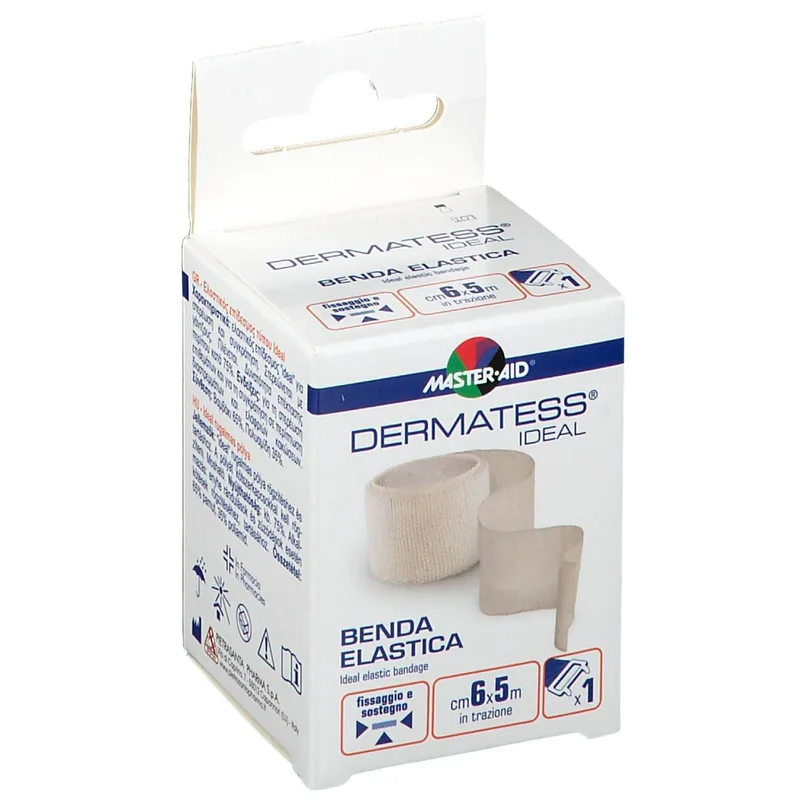 Master Aid Dermatess Ideal Elastic Bandage 6cm x 5m Ελαστικός Επίδεσμος για την Συγκράτηση Επιθεμάτων, Δυνατότητα Στερέωσης με Γαντζάκι 1 Τεμάχιο