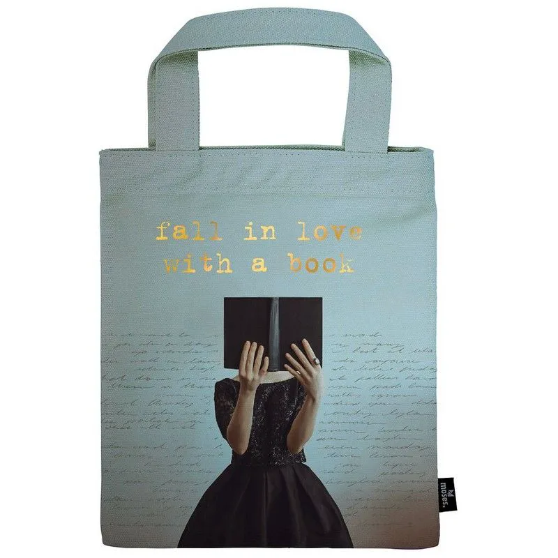 Υφασμάτινη τσάντα 20x23,4 γκρι Moses - Fall in Love with α Book (83553)