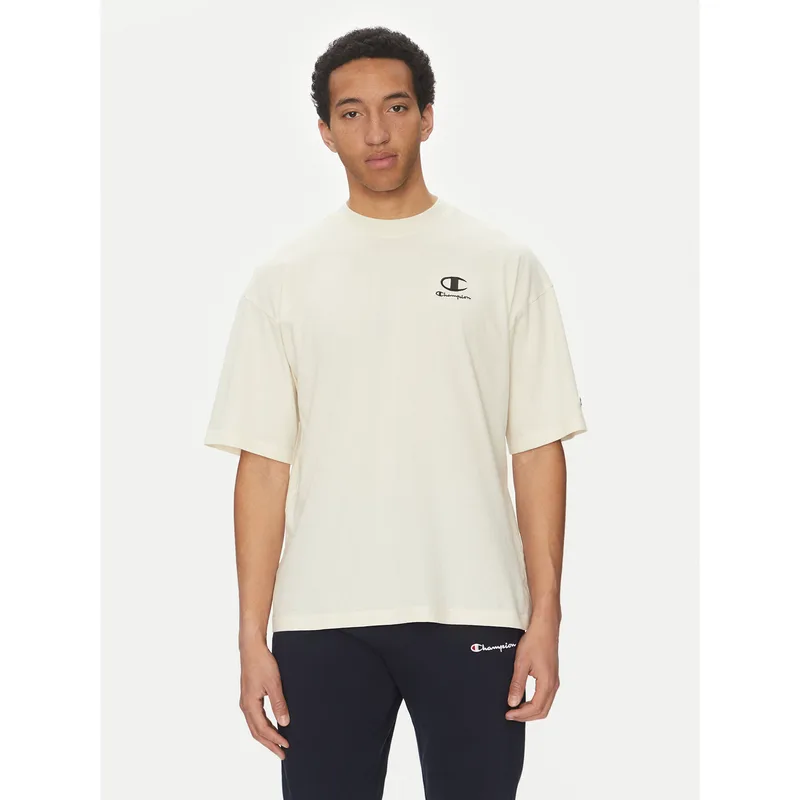 Champion T-Shirt 221257 Εκρού Regular Fit