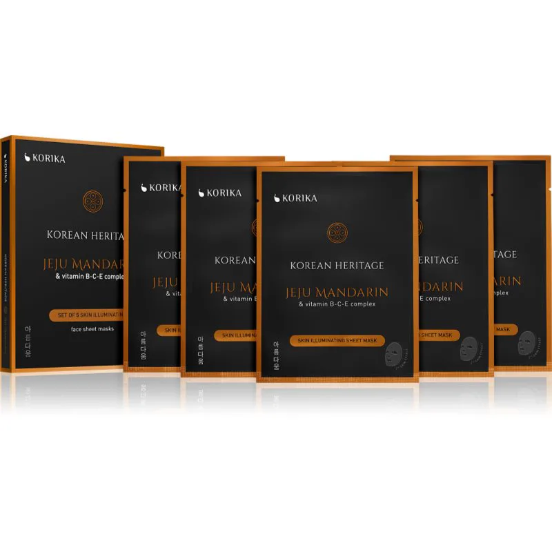 KORIKA Korean Heritage Set of 5 Skin Illuminating Face Sheet Masks μάσκα προσώπου σε μειωμένη τιμή για λαμπρή επιδερμίδα