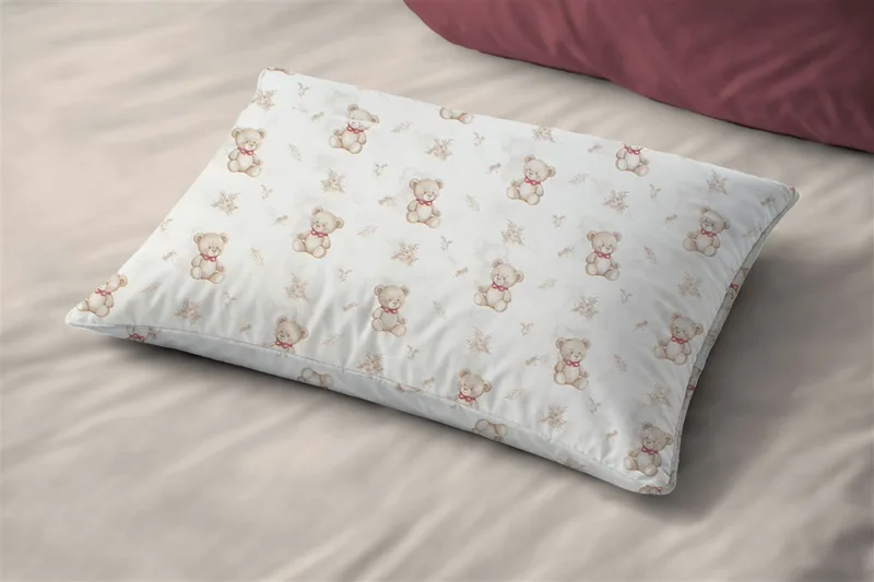 Μαξιλαροθήκη Εμπριμέ kids Newborn Bear 716 50x70 White-Beige 100% Cotton