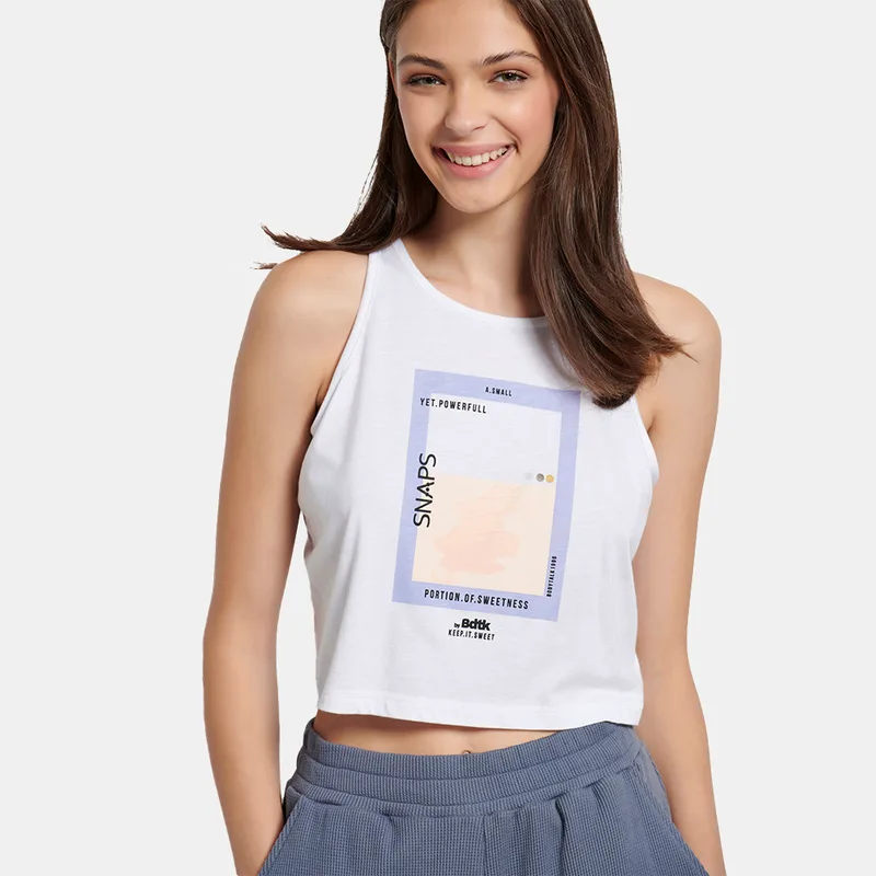BodyTalk SMUDGE Γυναικείo Cropped Αμάνικο T-Shirt (9000144086_1539)