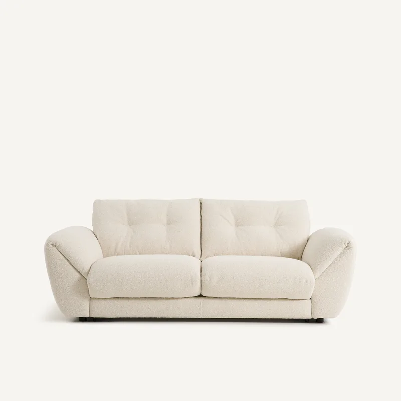 Καναπές-κρεβάτι 3 θέσεων bouclette Μ107xΠ226xΥ87cm