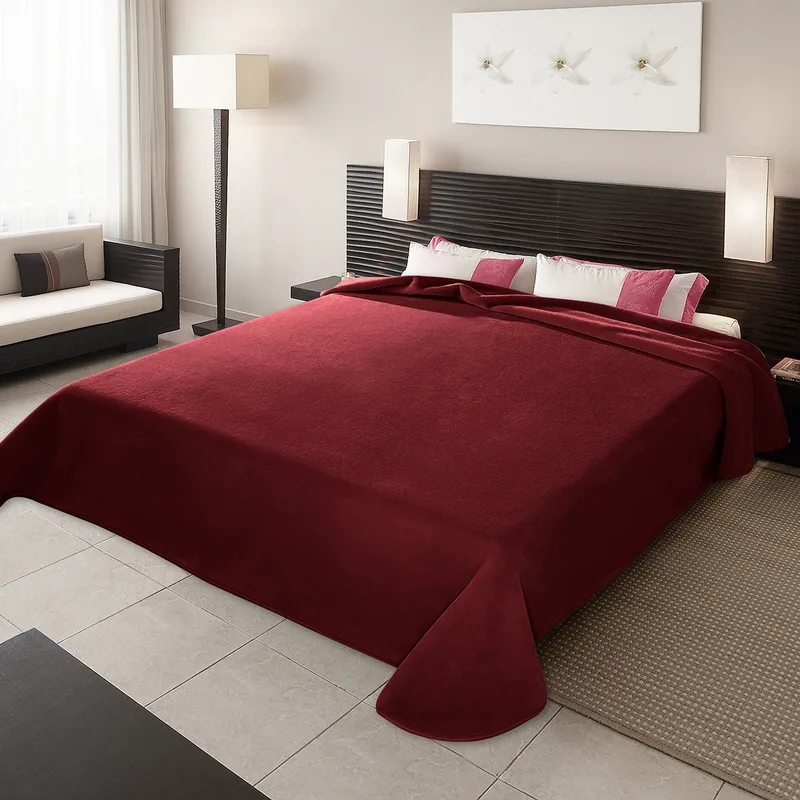 Κουβέρτα Ισπανίας Μονη 160X220 Belpla Ster Plain Granate(16)