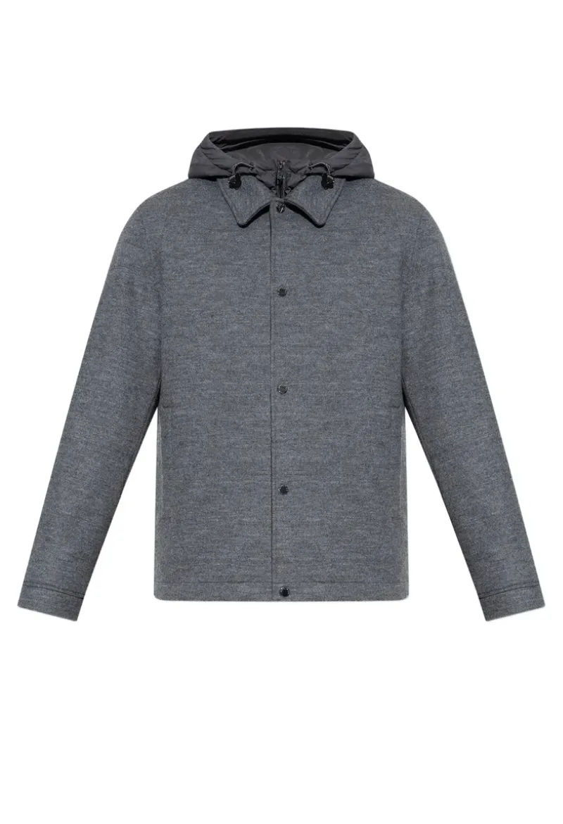 ΑΝΔΡΙΚΟ ΜΠΟΥΦΑΝ KNITTED WOOL SHIRT JACKET WOOLRICH ΚΑΝΟΝΙΚΗ ΓΡΑΜΜΗ ΓΚΡΙ