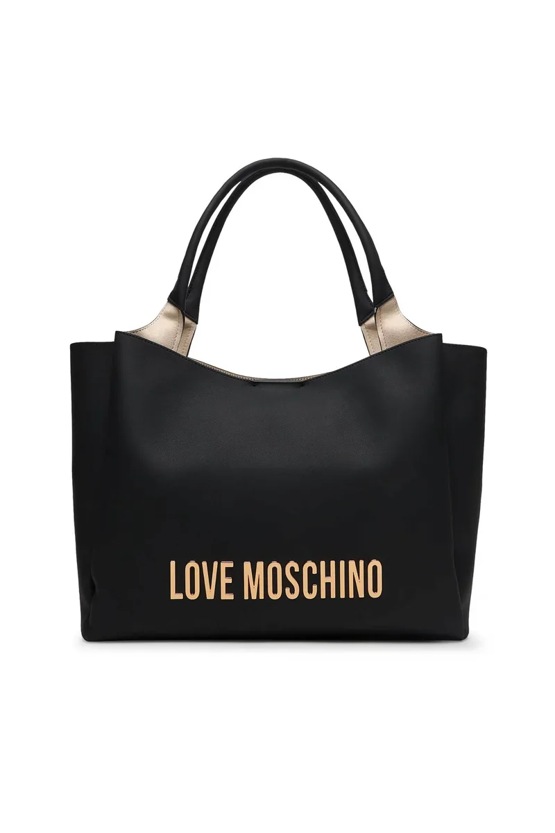 Love Moschino γυναικεία τσάντα tote με μεταλλικό λογότυπο - JC4107PP1OKD0 Μαύρο