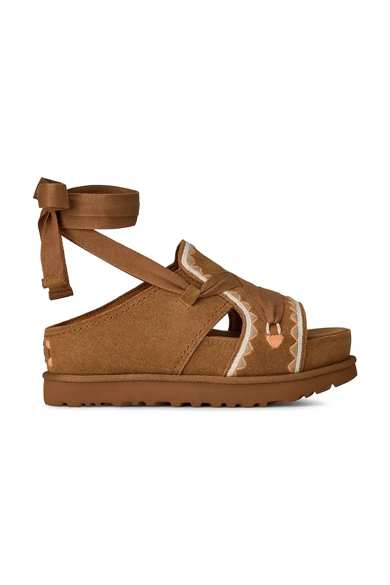UGG Πέδιλα σουέτ UGG W Goldenstar Hi Artistitch