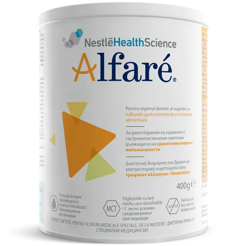 Nestle Alfare Διαιτητική Διαχείριση Βρεφών με Γαστρεντερικά Συμπτώματα Λόγω Τροφικών Αλλεργιών/Δυσανεξιών, από τη Γέννηση 400gr