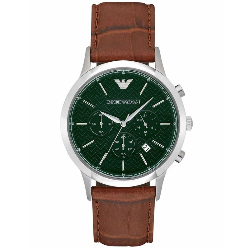 Emporio Armani Dress Chrono Brown Leather Strap AR2493