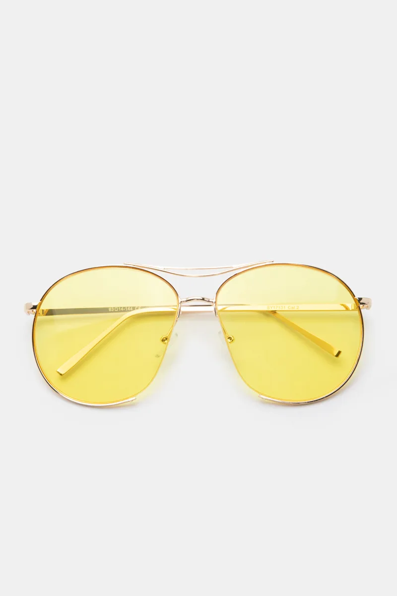 Γυαλιά Ηλιού Candy Rimless Metal Aviator - Κίτρινο