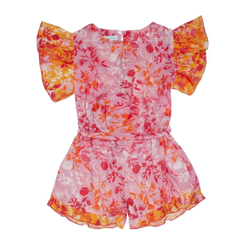 GIRL'S PLAYSUIT BOTANICAL LILAC