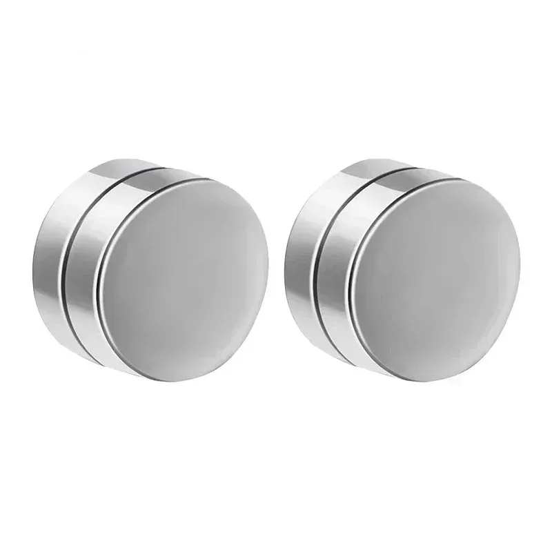 Jt Unisex ατσάλινα σκουλαρίκια μαγνητικά τάπα χωρίς τρύπα Ασημί
