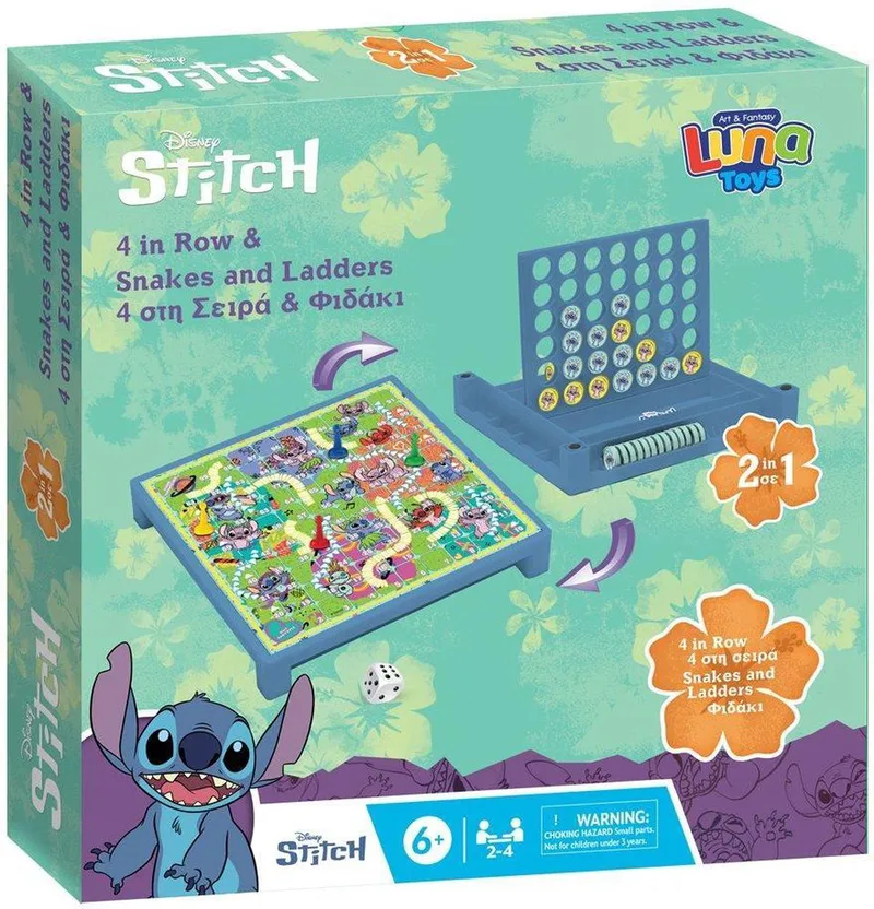 ΕΠΙΤΡΑΠΕΖΙΟ ΠΑΙΧΝΙΔΙ LUNA 4 ΣΕΙΡΑ ΚΑΙ ΦΙΔΑΚΙ DISNEY STITCH