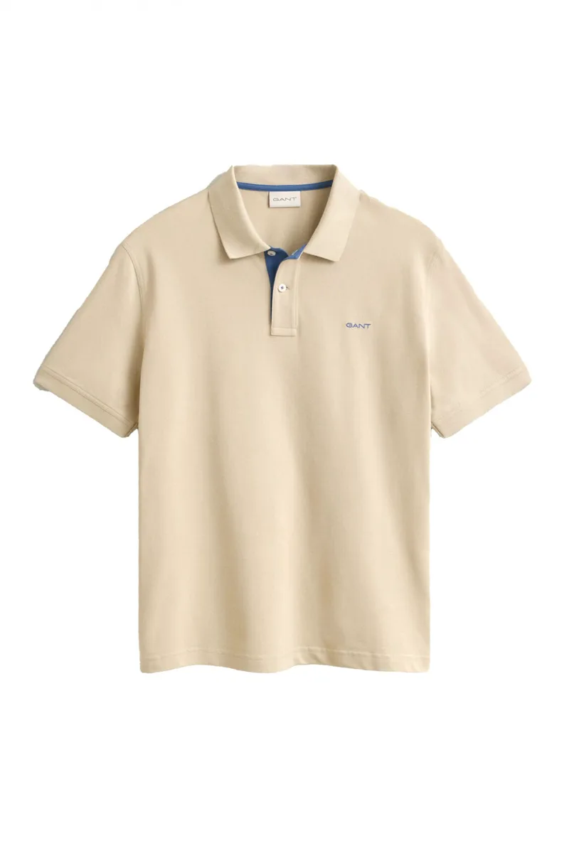 GANT ΜΠΛΟΥΖΑ ΚΜ 200 COFFEE BEAN CONTRAST PIQUE POLO ΜΠΕΖ