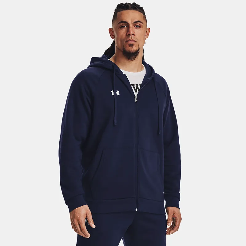 UNDER ARMOUR RIVAL FLEECE FULL-ZIP HOODIE ΜΠΛΕ