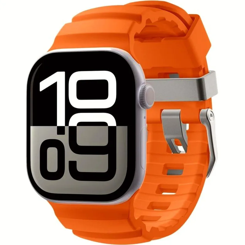 Λουράκι Apple Watch Ultra/SE/11/10/9/8/7/6/5/4 (49/46/45/44mm) Spigen WBS2 Σιλικόνης - Πορτοκαλί (AMP10509)
