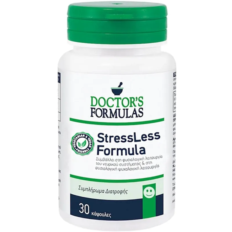 Doctor's Formulas StressLess Formula Συμπλήρωμα Διατροφής με Μελισσόχορτο για τη Φυσιολογική Λειτουργία του Νευρικού Συστήματος & της Ψυχικής Λειτουργίας 30caps