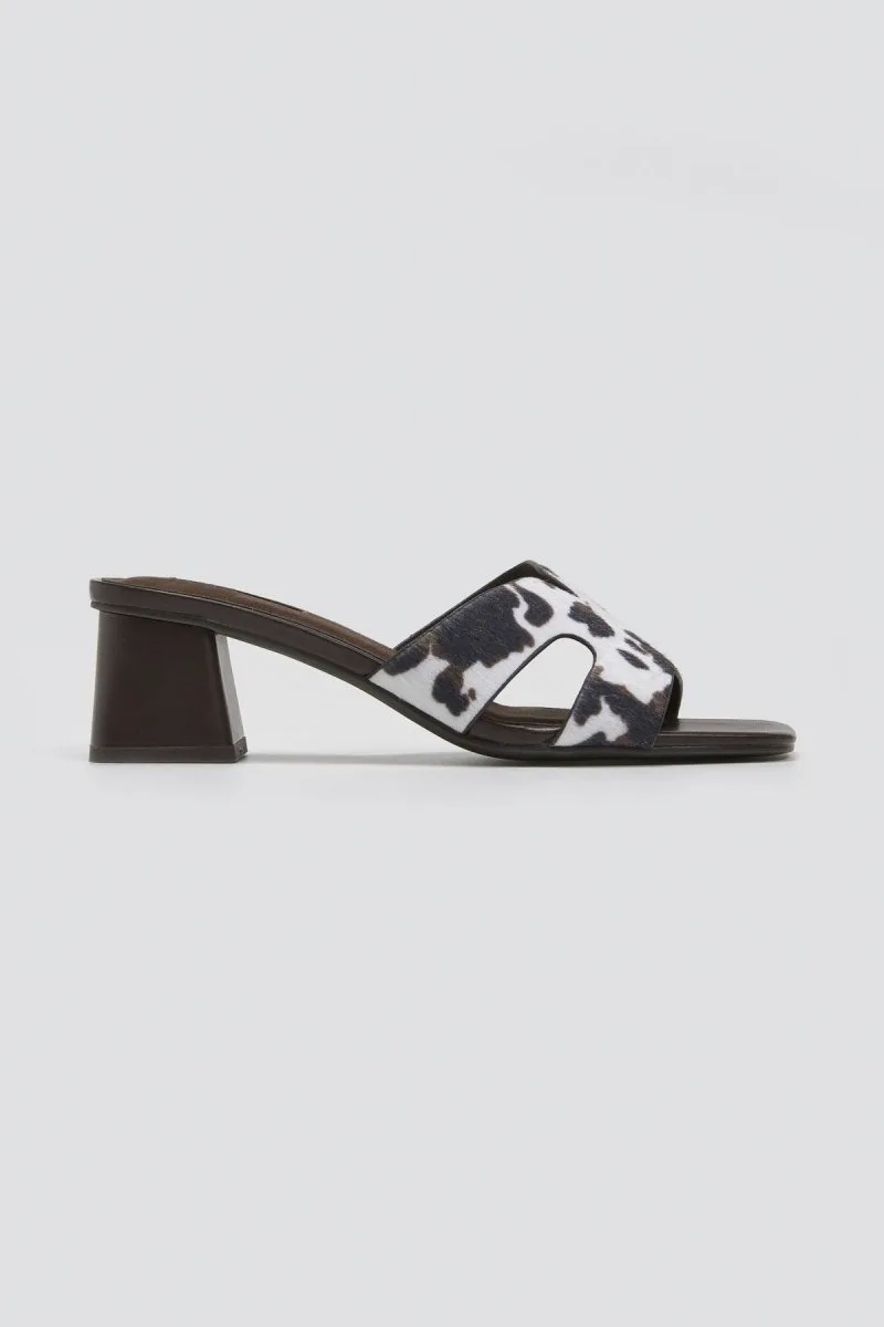 CORINA Printed Open Mules - M5370V - Καφέ