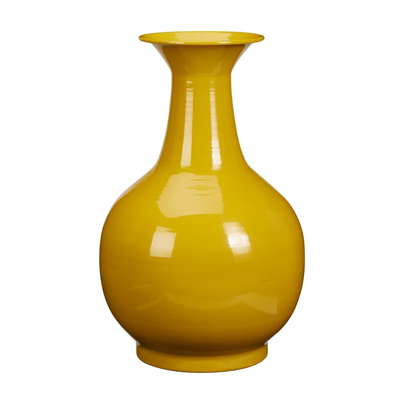 Διακοσμητικό Βάζο (Φ24x38) K-M Shiny Yellow FZ1002560