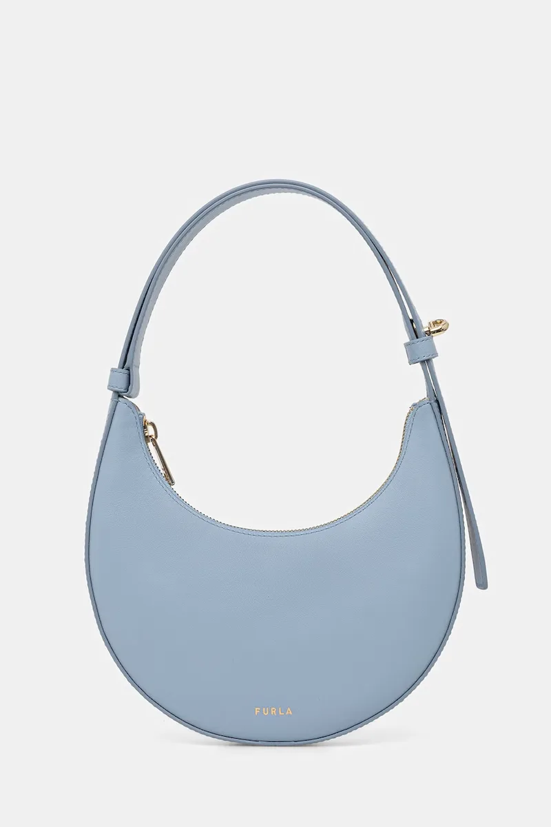 Γυναικεία δερμάτινη τσάντα κρουασάν Furla Deliza Mini Shoulder Bag