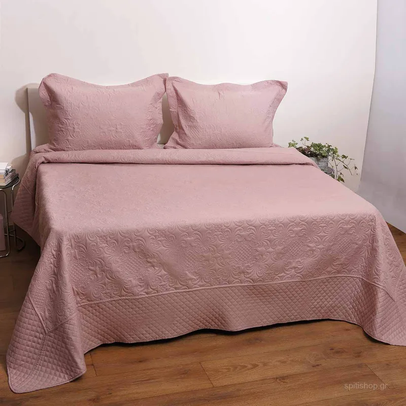 Κουβερλί Υπέρδιπλο (Σετ 220x240) Anna Riska Bedcover Olivia Blush Ροζ