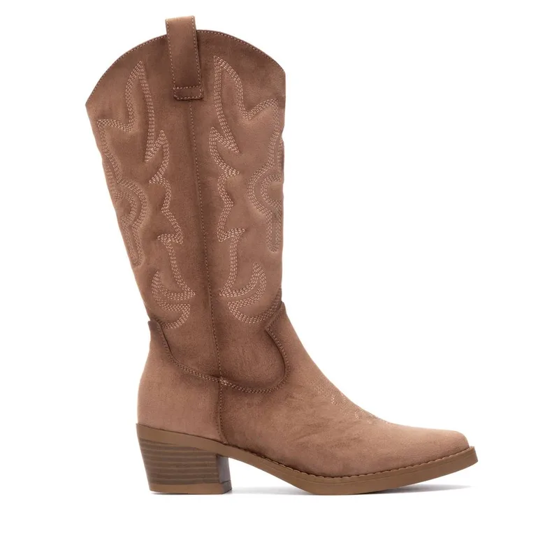 Γυναικεία Refresh Γυναικεία Μπότα Cowboy Σουέτ 173085 Vegan TAUPE