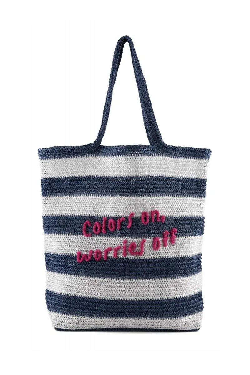 Colors of California Τσάντα Θαλάσσης Raffia - Sea-HC.HOLLY03-BLUE